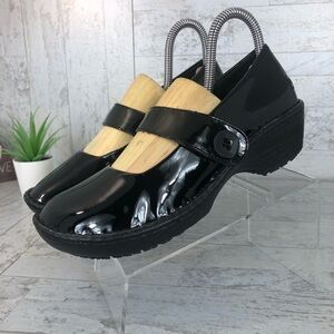 Lila Suregrip Mary Jane Patened Clogs Slip Resist Heels Black Work Comfort shoes